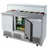 Atosa ESL3864 3 Door Pizza Prep Fridge with Mable Top and Glass 380L