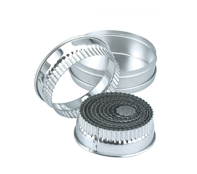 Chef Inox 01983 CUTTER SET-18/8 SML RND CRINKLED 11pc SIZE:25-95mm