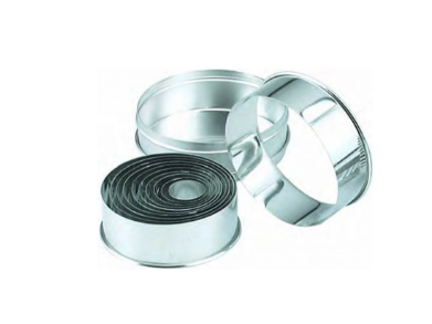 Chef Inox 01985 CHEF INOX CUTTER SET-18/8 ROUND PLAIN 11pc SIZE:25-95mm