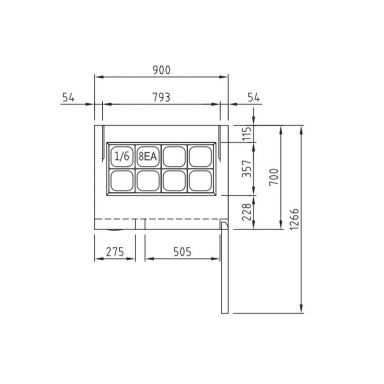 Turbo Air KHR9-1-N(HC) 900mm One Door Salad Prep Bench Fridge Hood Lid 213L