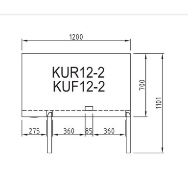 Turbo Air KUF12-2-N(HC) 1200mm Two Door under Bench Freezer 311L