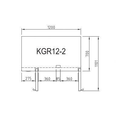 Turbo Air KGR12-2-N(HC) 1200mm Under Bench Two Glass Door Fridge 311L