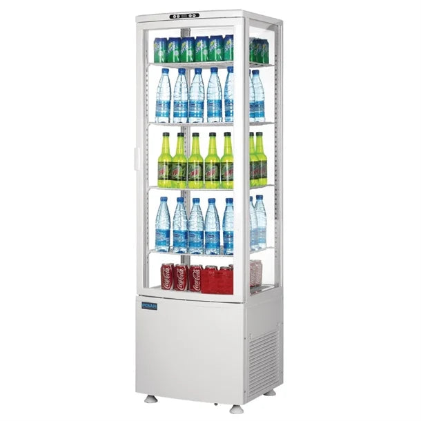 Polar C-Series Energy Efficient Curved Door Display Fridge White 235Ltr - Width: 515mm. 375W