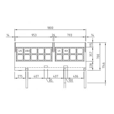 Turbo Air KHR18-3-N(HC) 1800mm Three Door Salad Prep Bench Fridge Hood Lid 516L