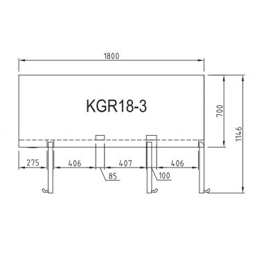 Turbo Air KGR18-3-N(HC) 1800mm Under Bench Three Glass Door Fridge 538L