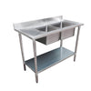 FED 1800-7-DSBR Economic 304 Grade SS Right Double Sink Bench 1800x700x900