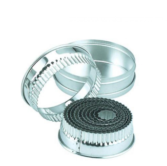 Chef Inox 1909 CHEF INOX CUTTER SET-LGE RND CRINKLED14pc SIZE:25-115mm