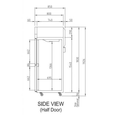 Turbo Air KRF45-4H-N(HC) Upright Four Half Door Dual Temp