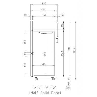 Turbo Air KR65-6-N(HC) Upright Six Half Door Fridge 1868L