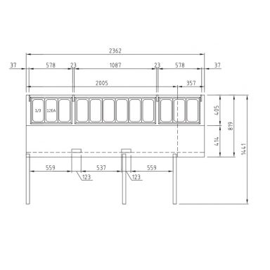 Turbo Air CTPR-93SD Three Door Pizza prep Fridge 878L