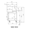 Turbo Air CTPR-67SD Two Door Pizza prep Fridge 566L 1702mmW