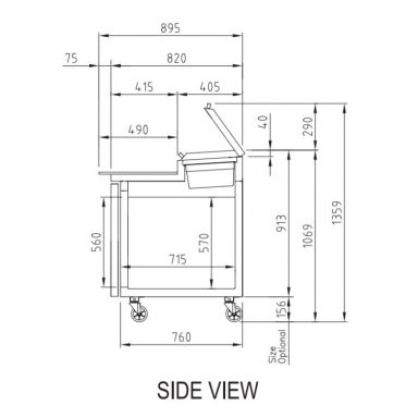 Turbo Air CTPR-93SD Three Door Pizza prep Fridge 878L