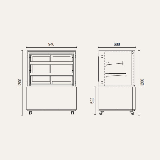 Exquisite CDS209 Three Tiers Cake Display Refrigerators