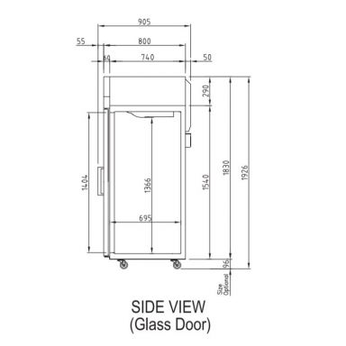 Turbo Air KF45-2G-N(HC) Upright Two Glass Door Freezer 1215L
