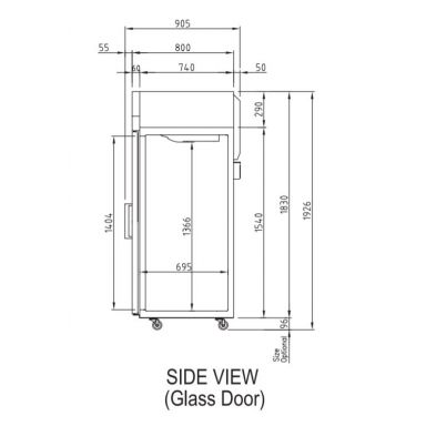 Turbo Air KR25-1G-N(HC) Upright Glass One Door Freezer 574L