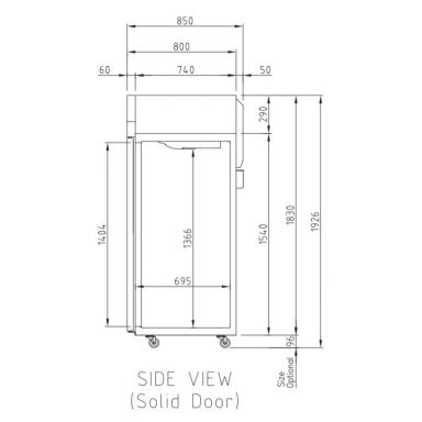 Turbo Air KR65-3-N(HC) Upright Three Door Fridge 1876L