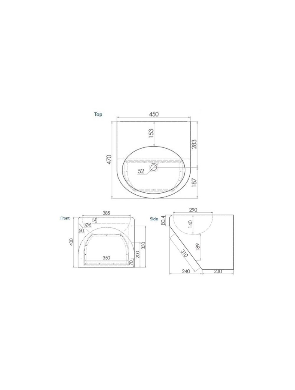 3monkeez  HBD-R Round Disabled Compliant Wall Mounted Hand Basin