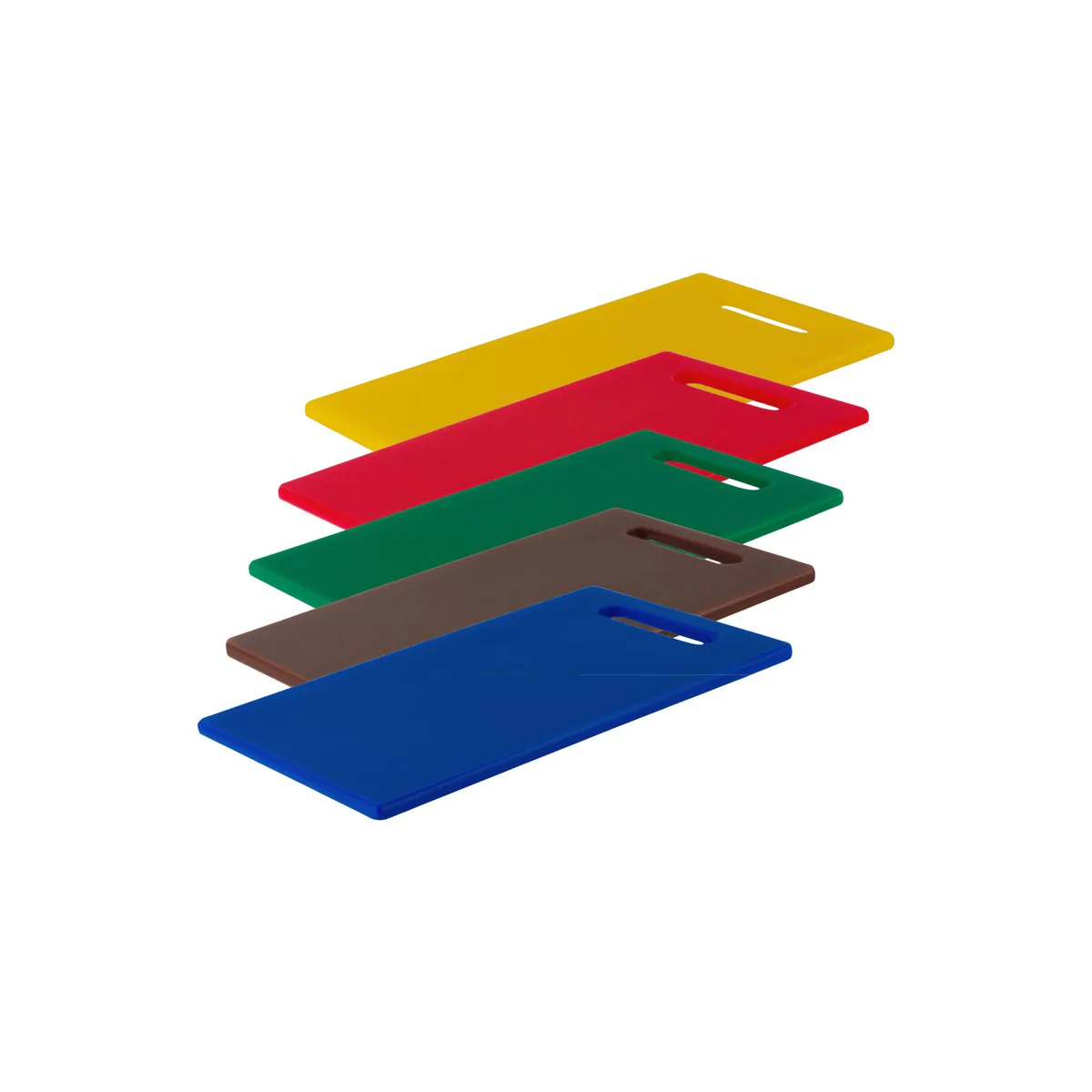 Tomkin / 44319-SET / Cutting Board Polyethylene Coloured Set 5pc with Handle / D380xW230xH12