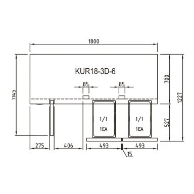 Turbo Air KUR18-3D-6-N(HC) 1800mm Under Bench Fridge 1 Door 6 Drawers 538L