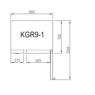 Turbo KGR9-1-N(HC) 900mm Under Bench One Door Glass Fridge 198L