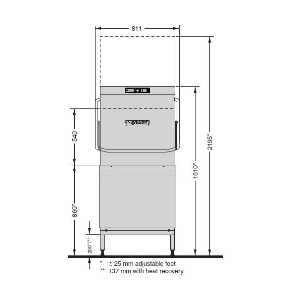 Hobart AMXXL-V PROFI Passthrough Glass and Dishwasher, Large with addition of VAPOSTOP