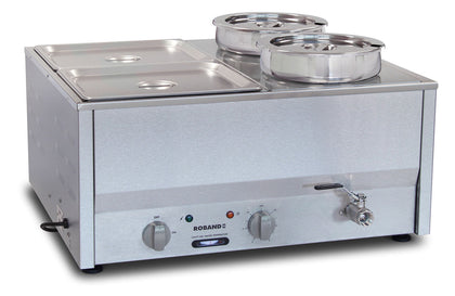 Roband / BM4 / Counter Top Bain Marie - 4 x 1/2 size pan (pans not included)(1200 Watts;  5.2 Amps)/  19kg / W680 x D560 x H320 / 1Y Warrnaty