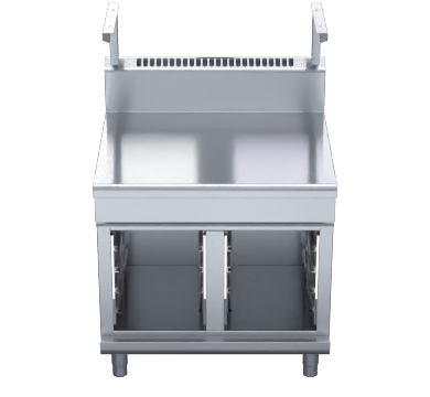 Waldorf 800 Series BT8900S-CB - 900mm Bench Top With Salamander Support Cabinet Base