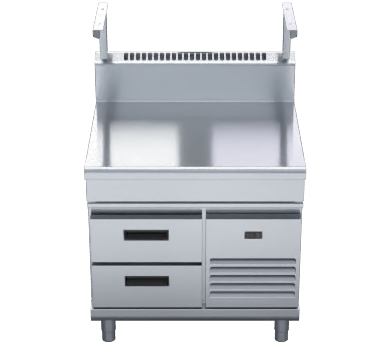 Waldorf 800 Series BT8900S-RB - 900mm Bench Top With Salamander Support Refrigerated Base