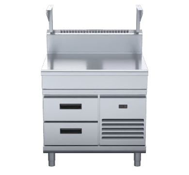 Waldorf 800 Series BT8900S-RB - 900mm Bench Top With Salamander Support Refrigerated Base