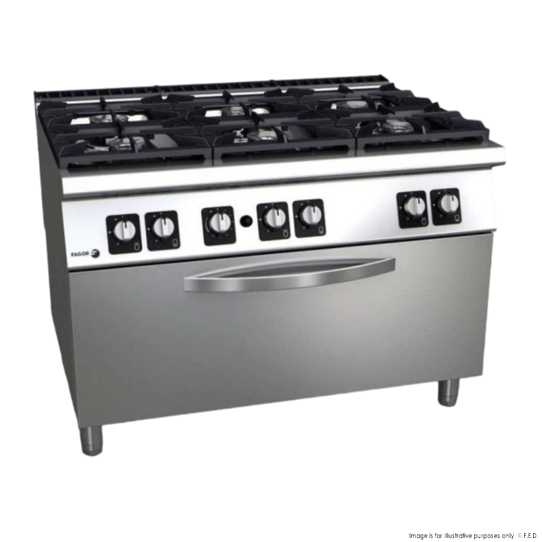 Fagor Kore 900 Series Gas 6 Burner with Gas Oven  C-G961OPH