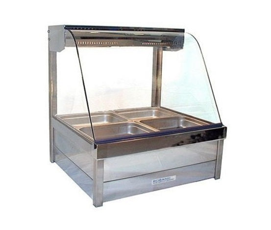 Roband C22RD Glass Hot Food Bar Display 4 x 1 / 2 size 65mm Rear Roller Door