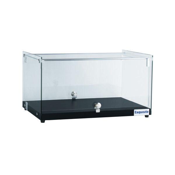Exquisite CD35-B One Tier Flat Glass Ambient Cake Display – Woodgrain Black Colour