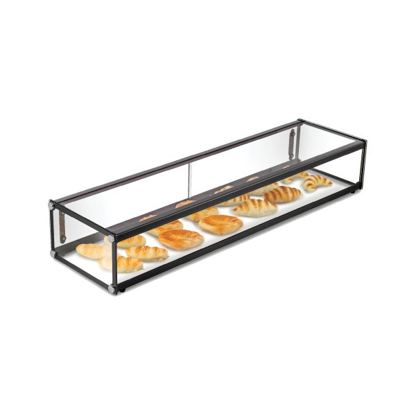 Exquisite CD68 Single Tier Flat Glass Ambient Cake Display