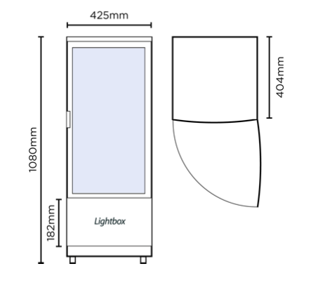 Bromic CT0100G4BC-NR Countertop Beverage Chiller Curved Glass Black 98L