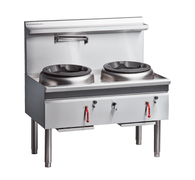 Cobra CW2H-CD_LPG 1200mm Gas Waterless Wok with 1 Chimney burner and 1 Duckbill burner