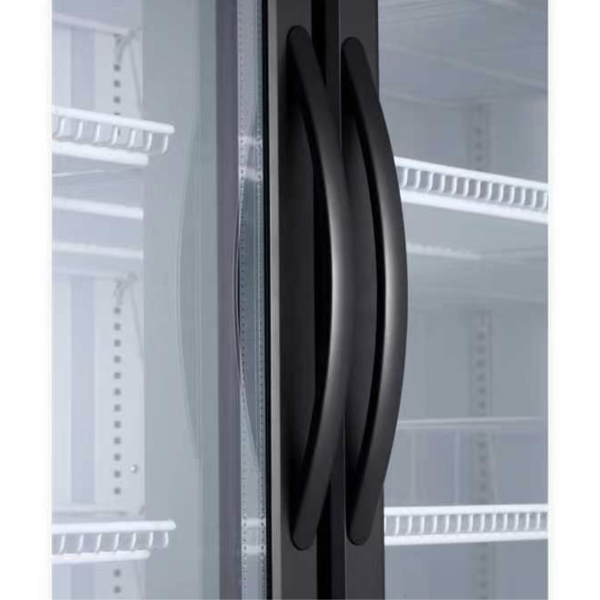 Exquisite DC1000PB Two Glass Doors Upright Display Refrigerators – Black