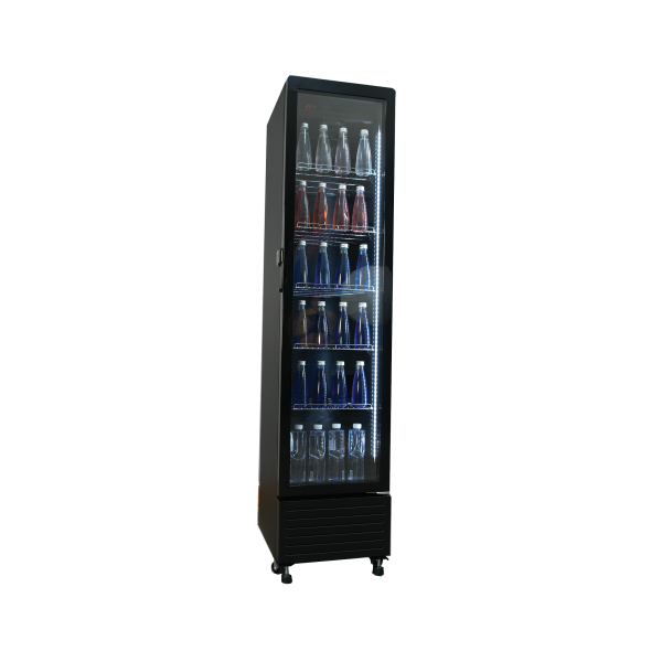 Exquisite DC230 One Glass Door Black Upright Display Fridge