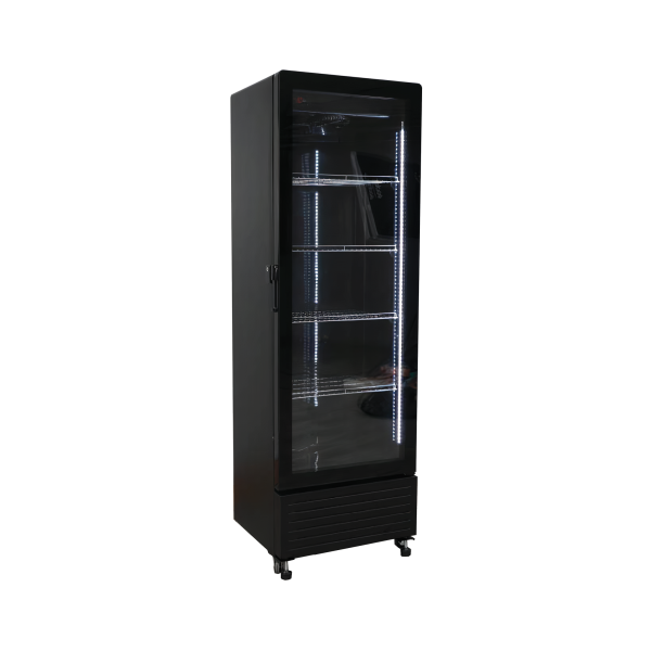 Exquisite DC360 One Glass Doors Upright Display Refrigerators – Black