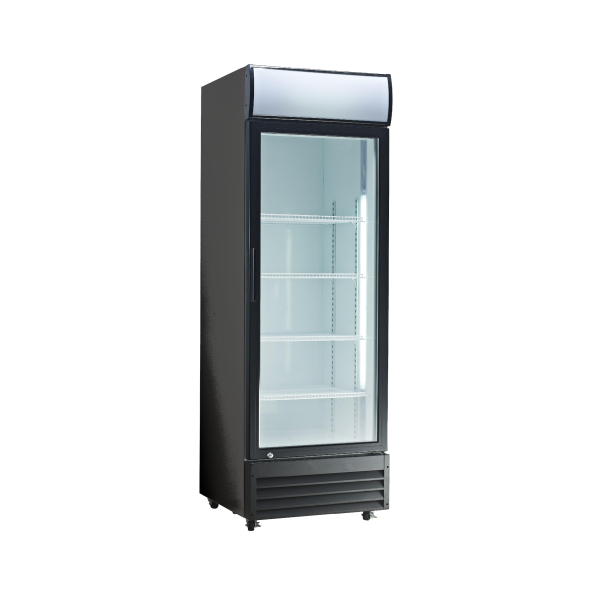 Exquisite DC400PB One Glass Door Upright Display Refrigerators – Black