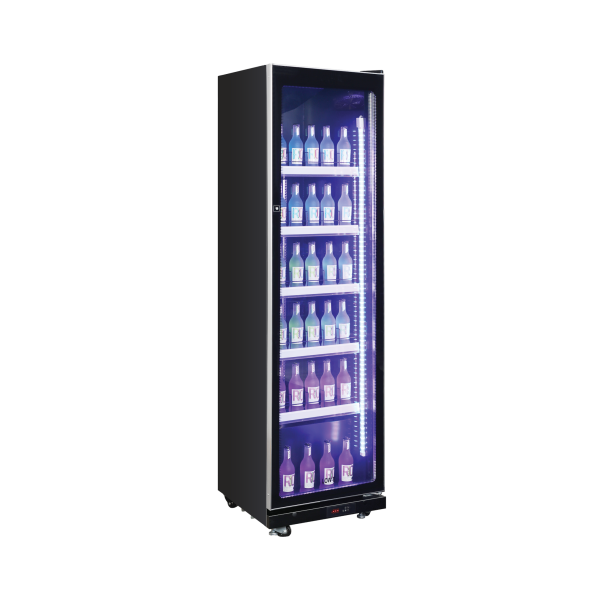Exquisite DC410 One Glass Doors Upright Display Refrigerators – Black