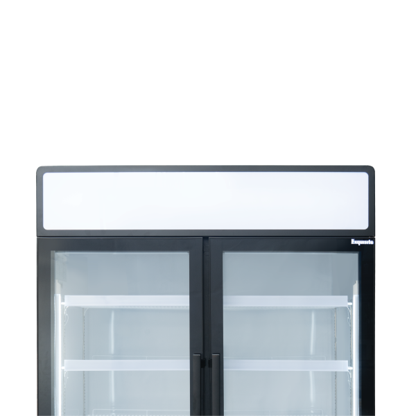Exquisite DC880PB Two Glass Door Upright Display Refrigerators – Black