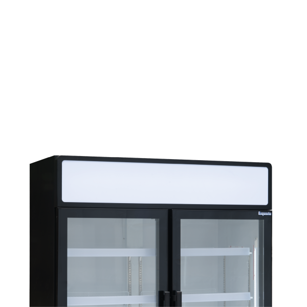 Exquisite DC880PB Two Glass Door Upright Display Refrigerators – Black