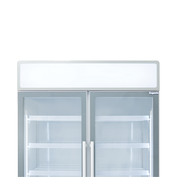 Exquisite DC880P Two Glass Door Upright Display Refrigerators – White