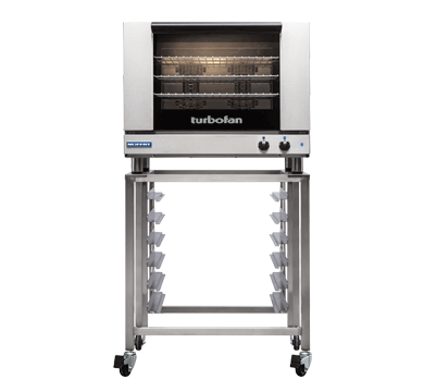 Turbofan E28M4/2C - Full Size Tray Manual Electric Convection Ovens Double Stacked With Castor Base Stand