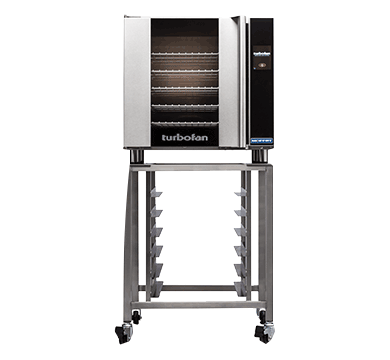 Turbofan E32T4/2C - 2 x E32T4 Electric Convection Ovens Double Stacked with castor base stand