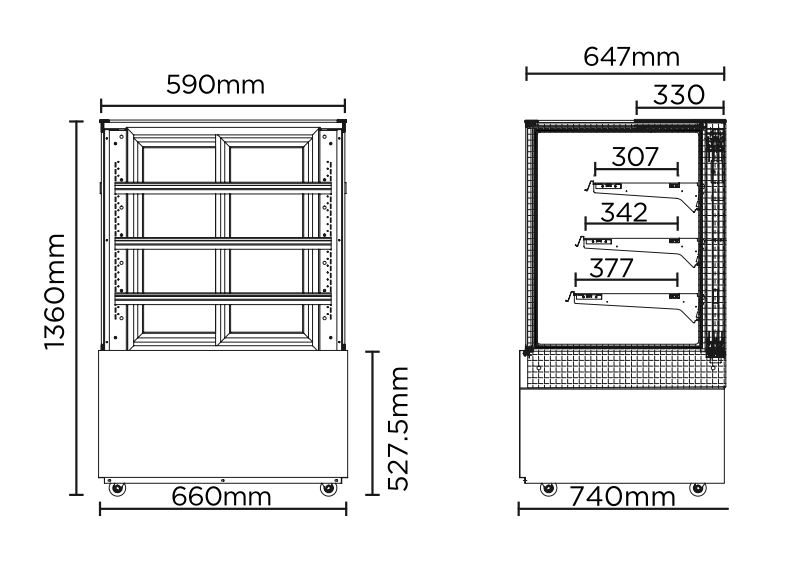 Bromic FD4T0660C 660mm 4 Tier Cold Food Display 300L