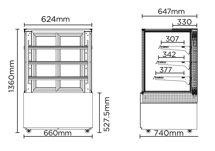 Bromic FD4T0660H 4 Tier 660mm Hot Food Display 300 Litres