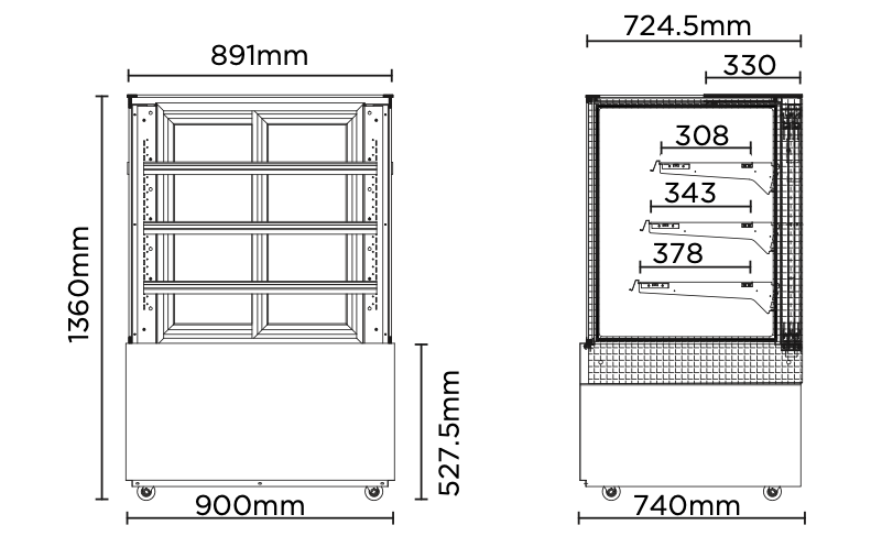 Bromic FD4T0900A 900mm 4 Tier Ambient Food Display_Special Order Only