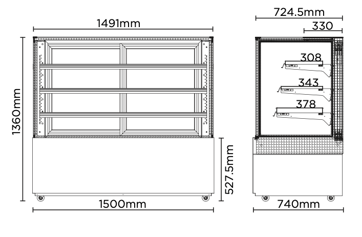 Bromic FD4T1500C 1500mm 4 Tier Cold Food Display