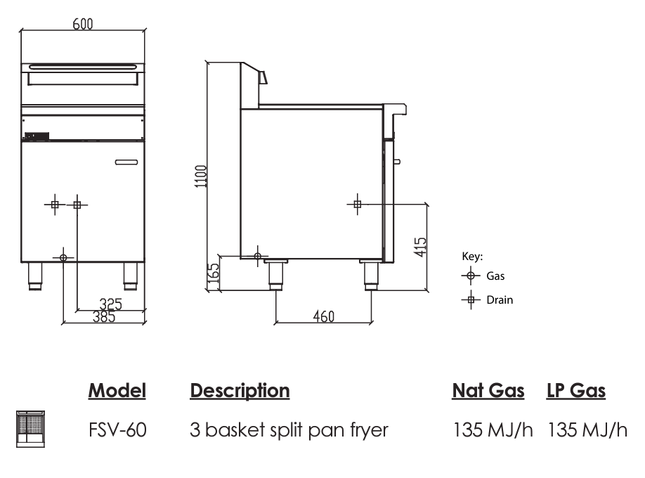 Luus FSV-60 Professional Series Split Pan Fryers